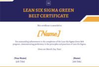 Green Belt Certification Template