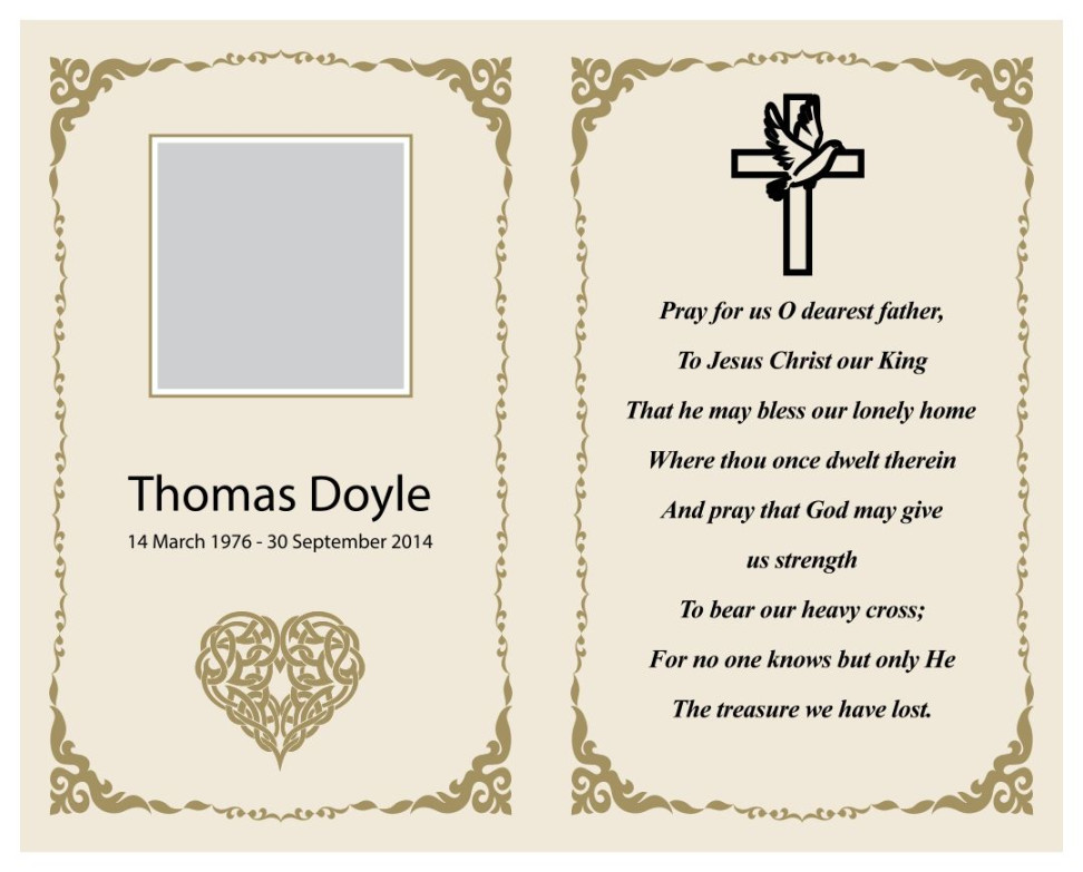 Memorial Card Templates -  Free PDF Printables  Printablee