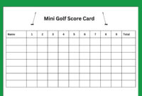 Golf Score Card Template For Precise Tracking And Analysis