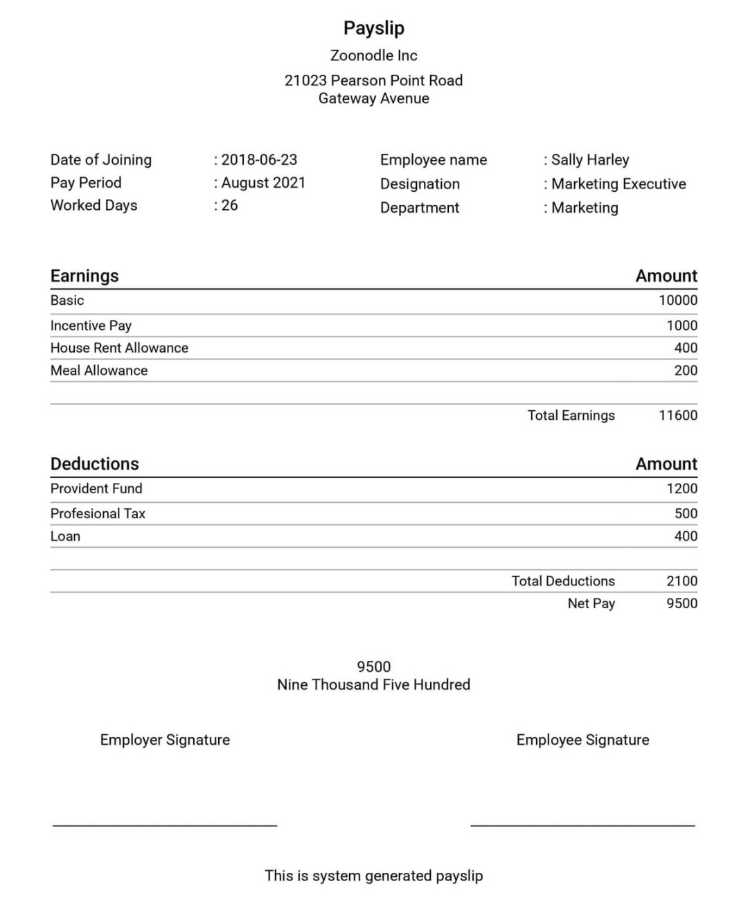 Payslip Sample Template  Paysliper