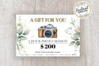 Photography Session Gift Certificate Template