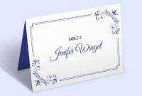 Elegant Table Place Card Template For Formal Occasions