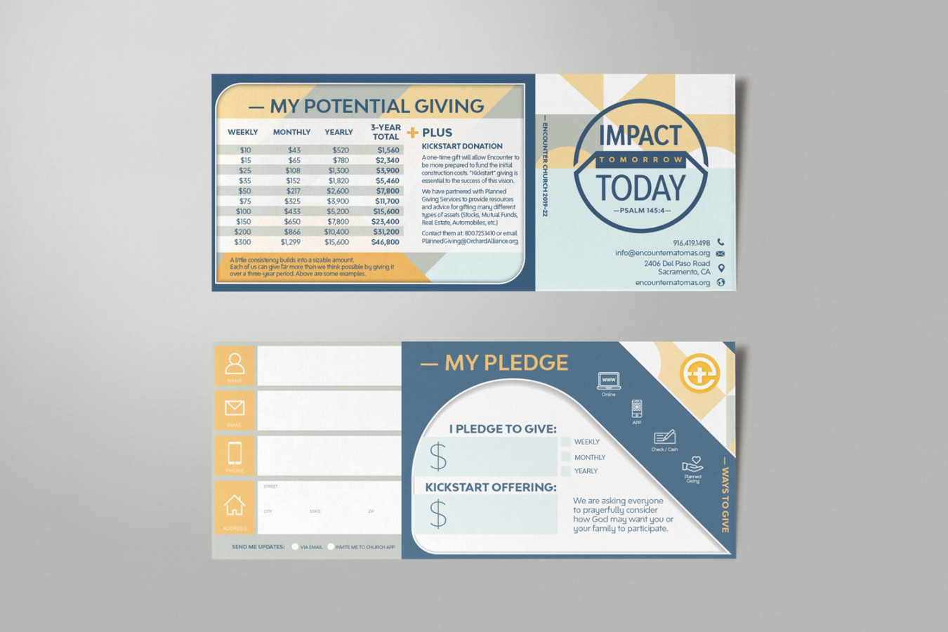 Pledge Cards & Commitment Cards  Church Campaign Design