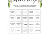 A Customizable Bingo Game For Bridal Showers