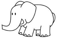 A Blank Elephant Template For Creative Exploration