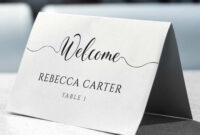 Elegant Fold-Over Place Card Template For Formal Occasions