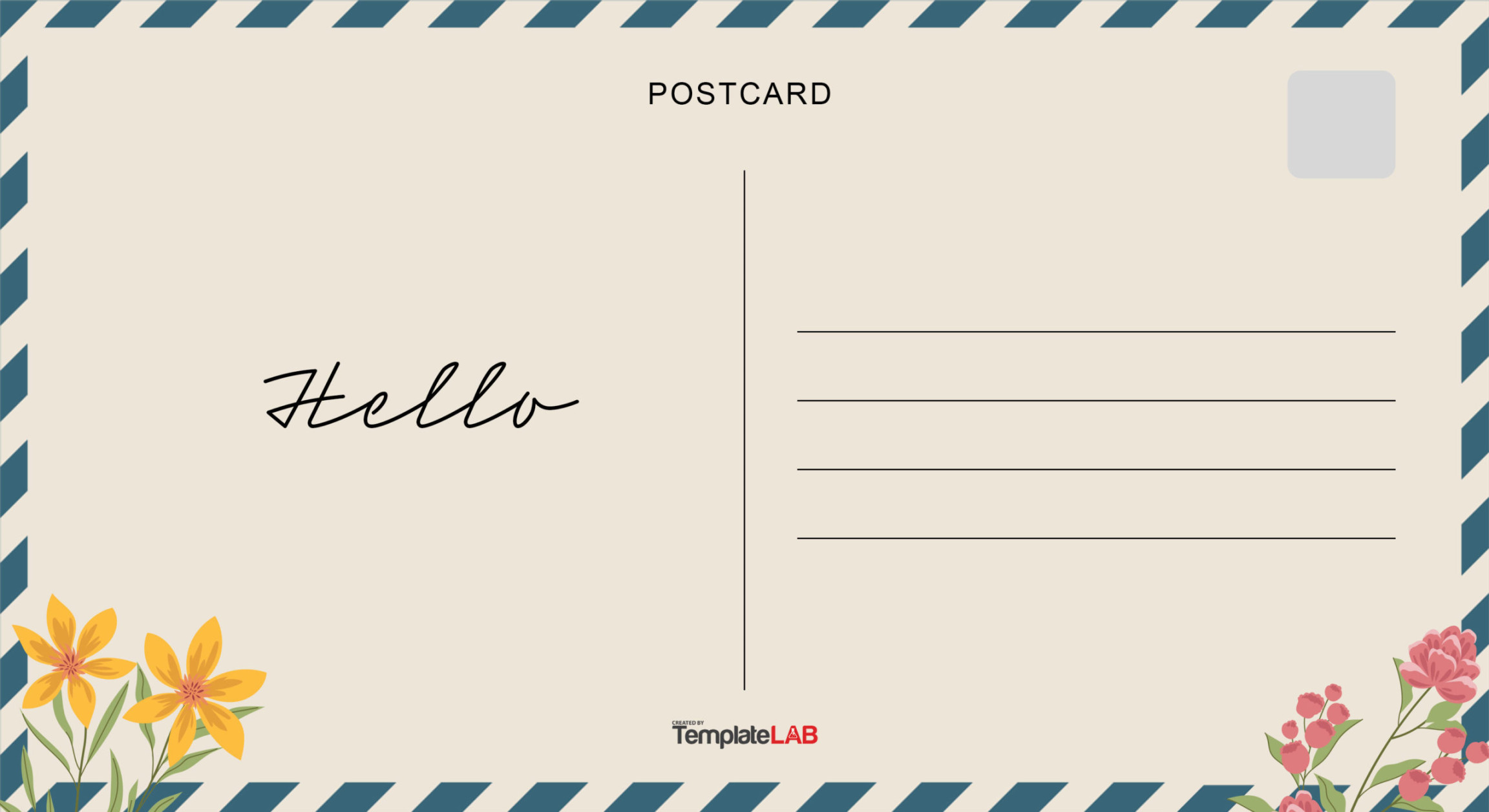 Printable Postcard Templates & Designs [Word, PDF, PSD]