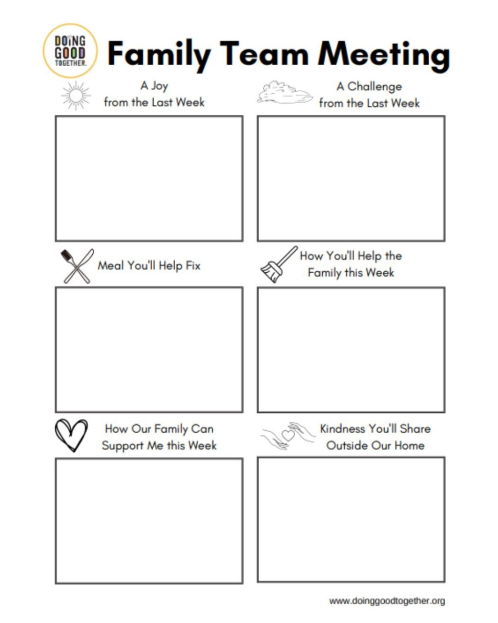 Printable Templates for Family Meetings: FREE Agenda, Planner