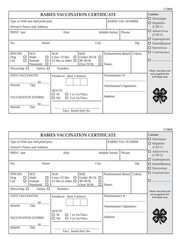 Rabies vaccination certificate lookup: Fill out & sign online  DocHub