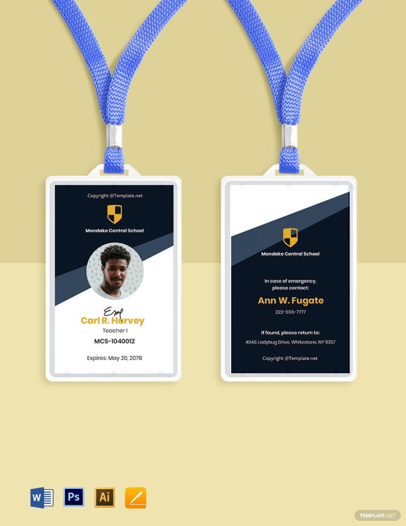 School ID Card Templates in Illustrator, Vector, Image - FREE