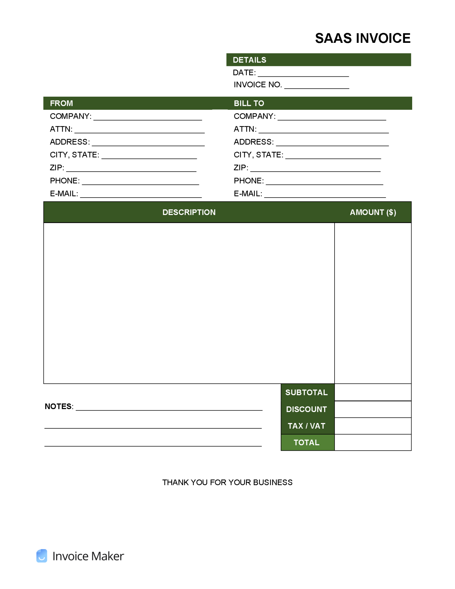 Service Invoice Templates ()  Invoice Maker