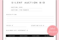 Auction Bid Card Template