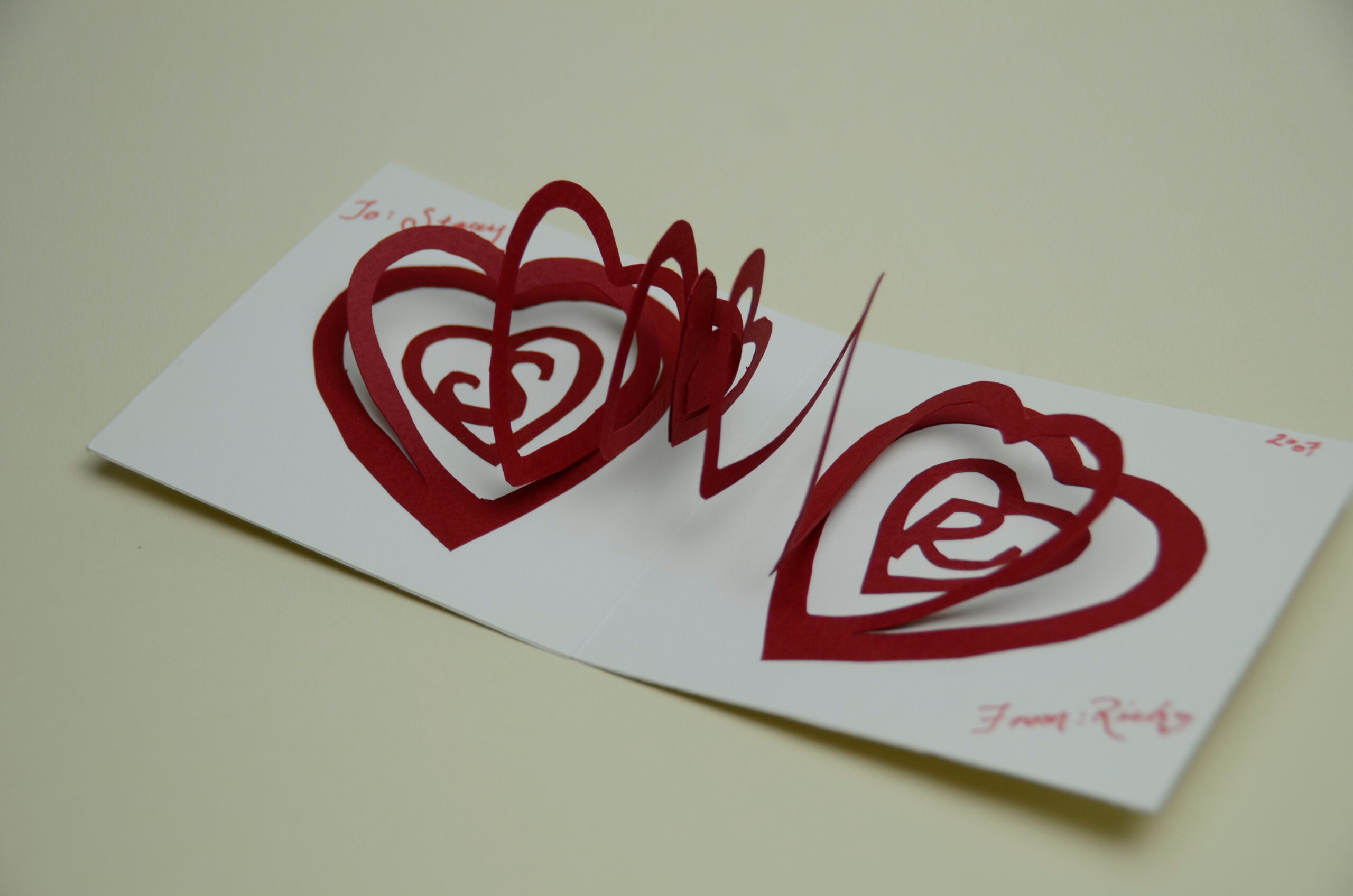 Spiral Heart Pop Up Card Template - Creative Pop Up Cards