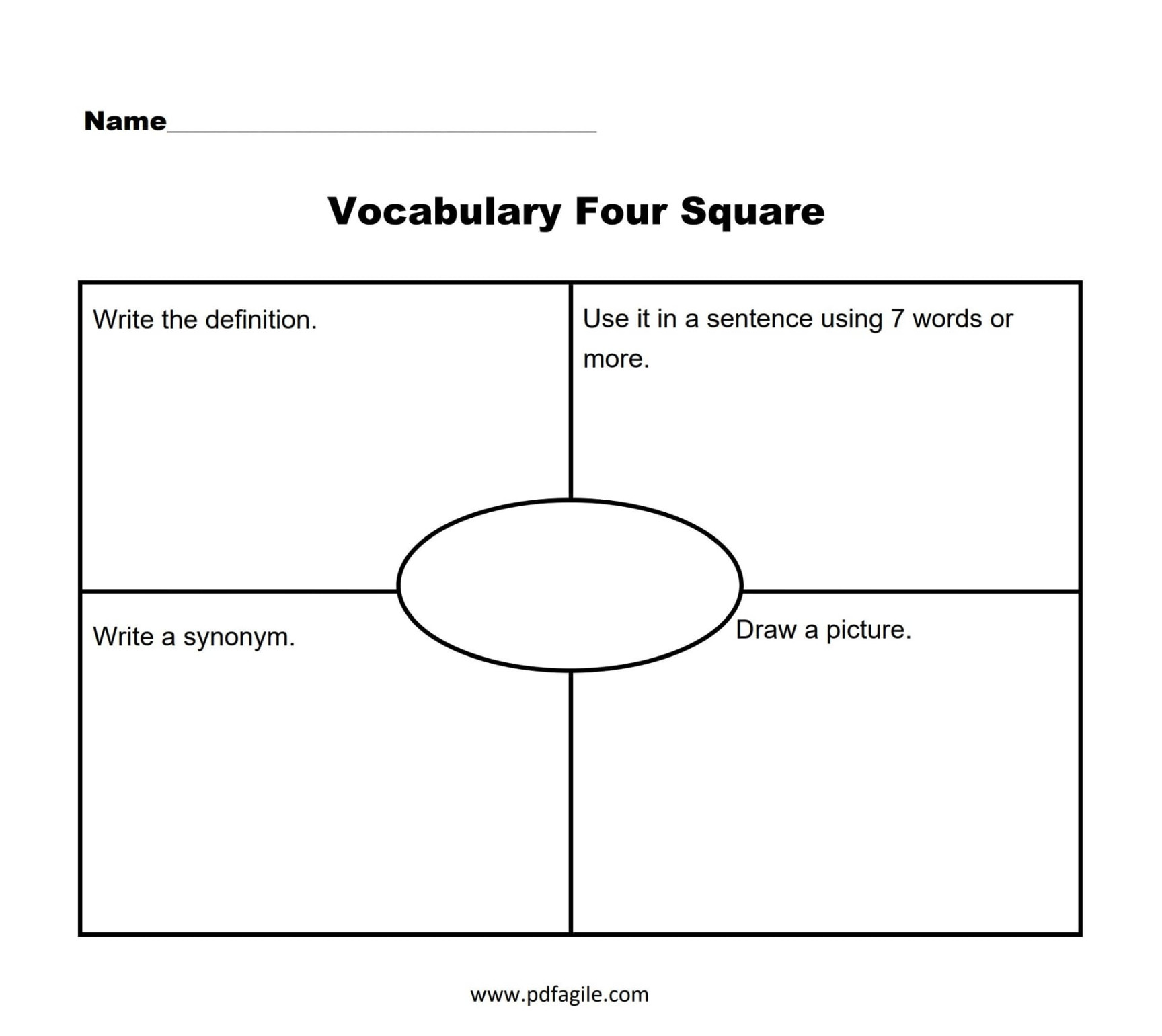 Square Vocabulary Graphic Organizer  PDF Agile