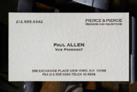 Formal Business Card Template For Paul Allen