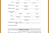 Birth Certificate Translation Template USCIS