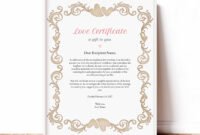 Love Certificate Templates: A Formal Expression Of Affection