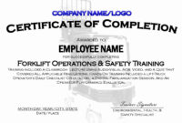 Forklift Operator Certification Template