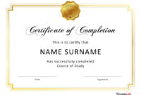 Certificate Of Completion Template: A Free Word Document