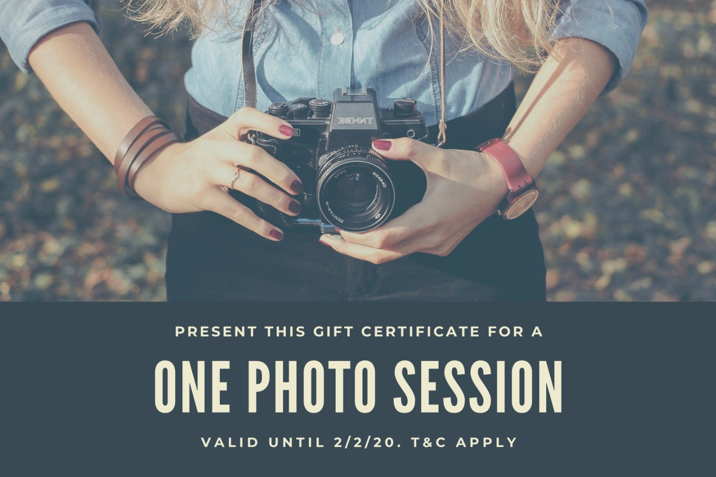 Free custom photography gift certificate templates  Canva