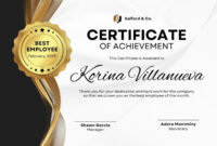 Distinguished Achievement Award Certificate Template