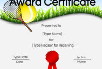 Tennis Certificate Template: A Professional Design For Free