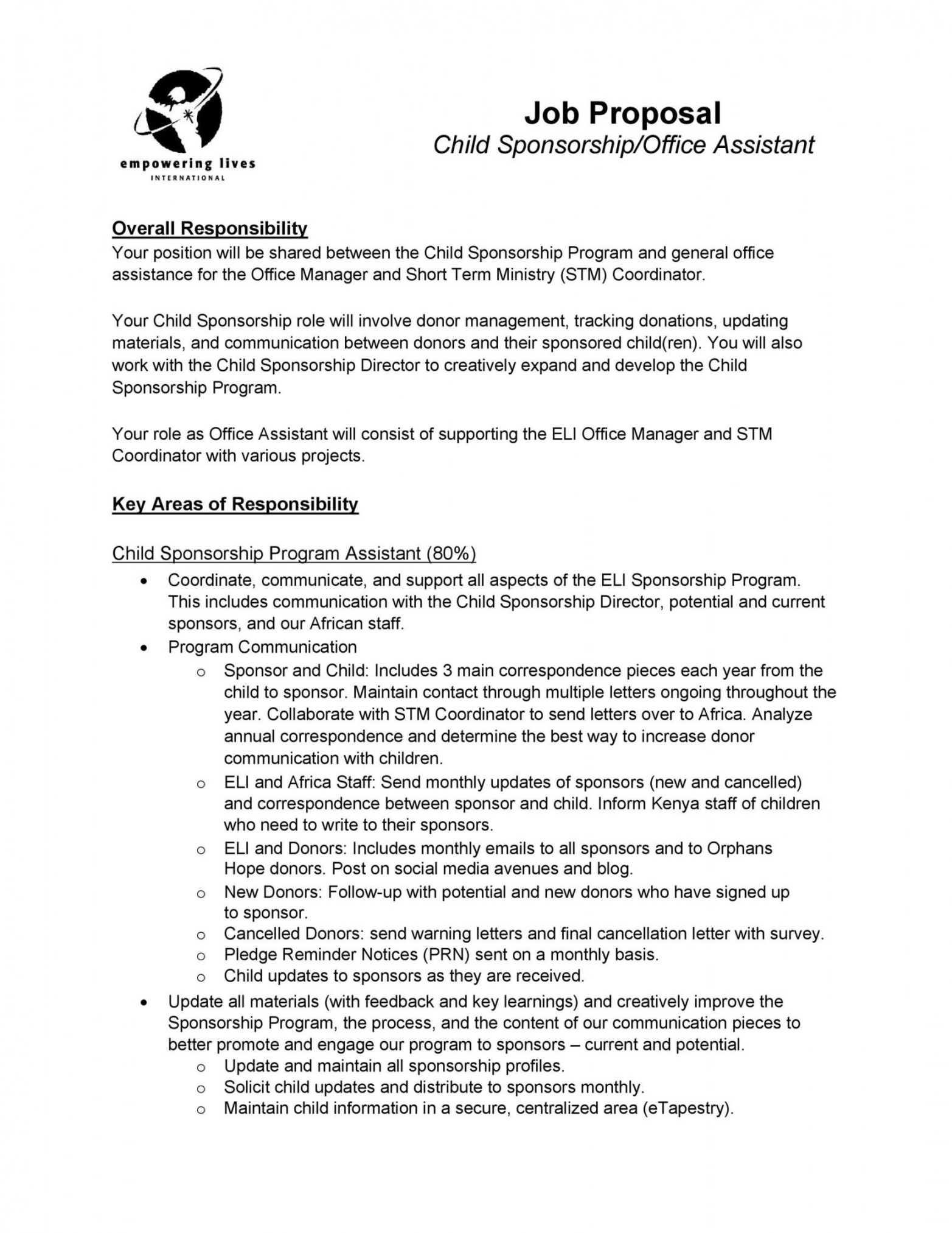 Job Position Proposal Template