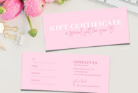 Gift Certificate Template In Pink