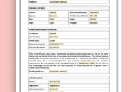 Veterinary Health Certificate Template For International Travel