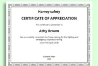 Safety Recognition Certificate Template