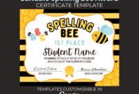 Spelling Bee Achievement Certificate Template