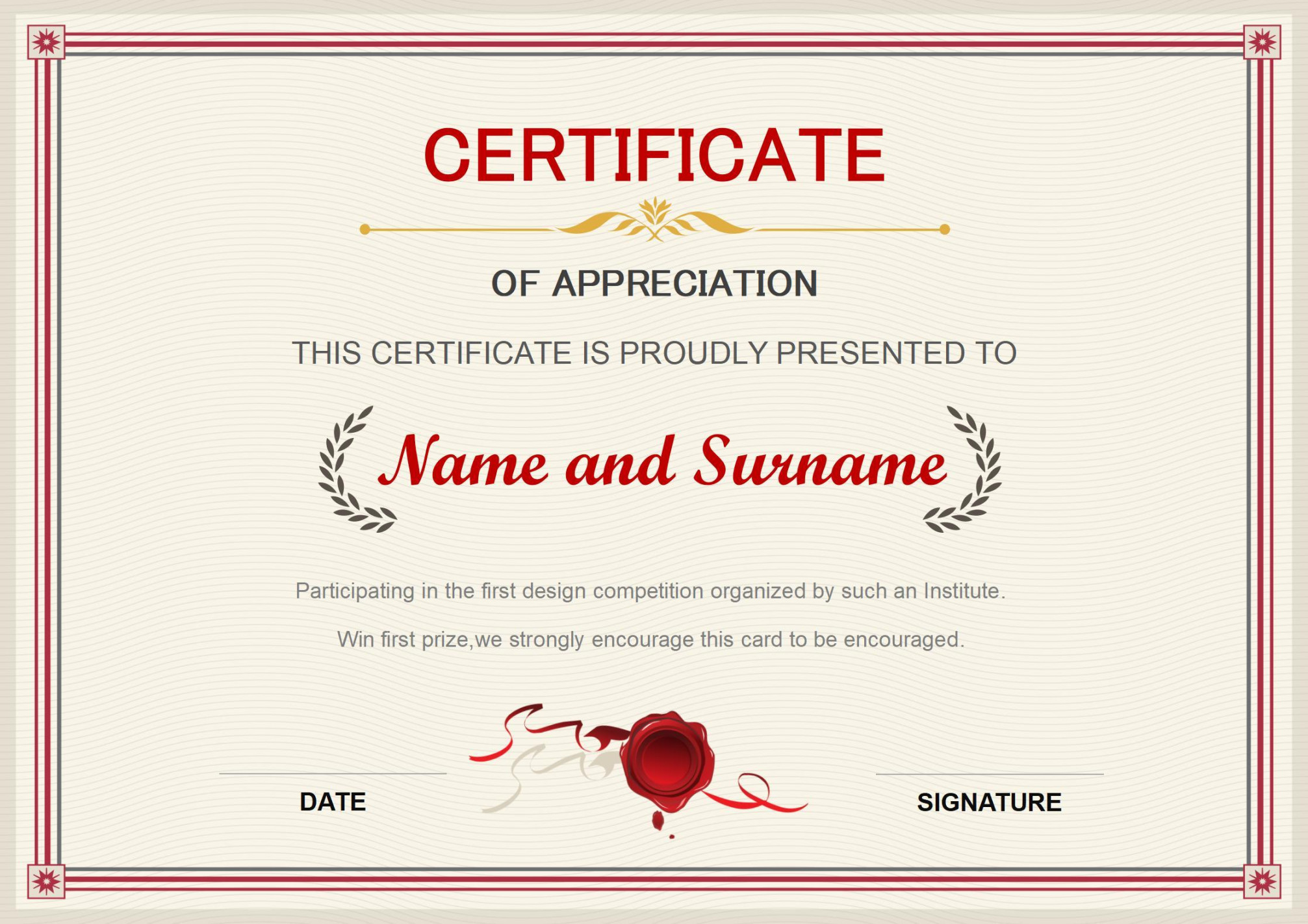 WORD of Certificate of Appreciation